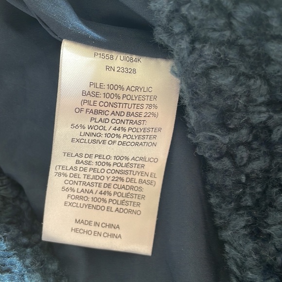 PENDLETON navy blue deep pile full zip Sherpa jacket - Picture 9 of 12